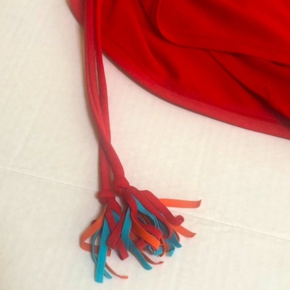 Swim By Cacique (Lane Bryant)Red Drawstring Side Tie Swimsuit Skort Size 18 - Picture 6 of 13